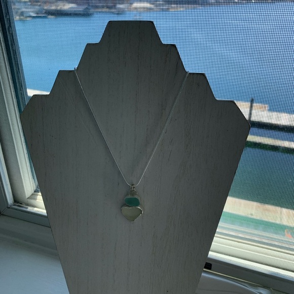 Authentic Caribbean seaglass pendant sterling - Picture 5 of 7